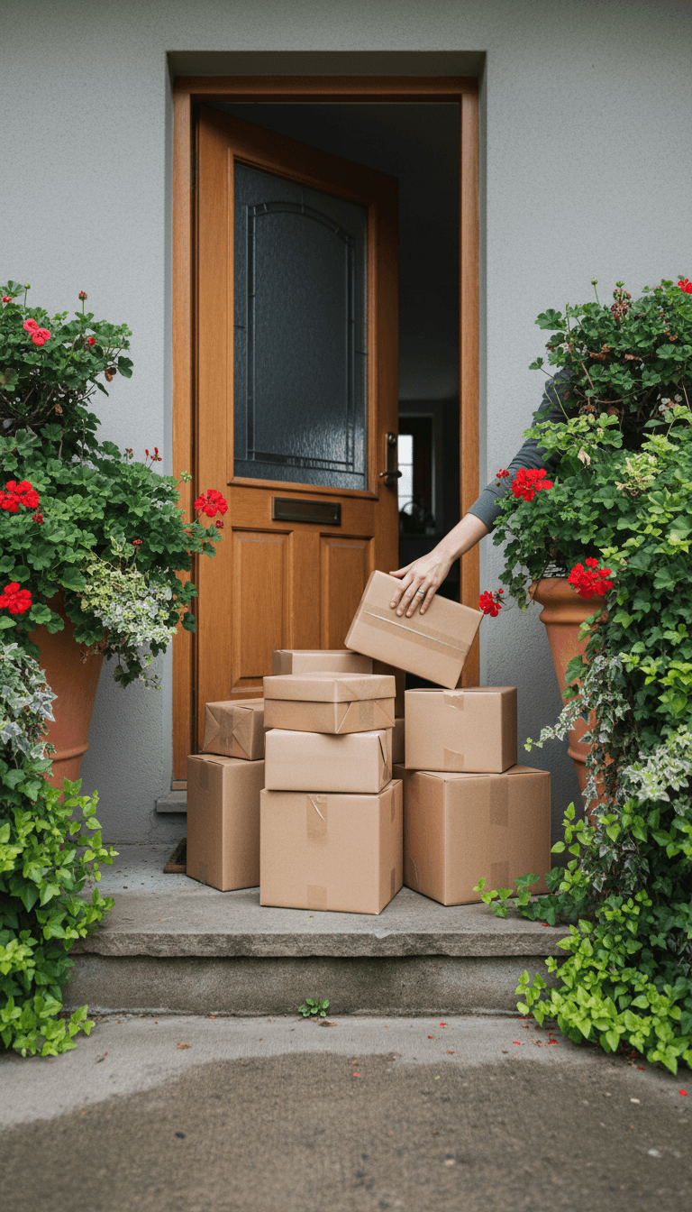 Doorstep delivery package arrival